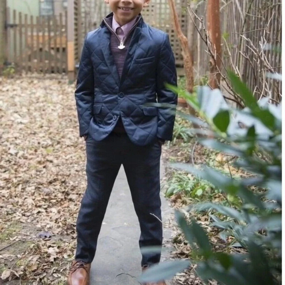Appaman‎ Boys Suit Jacket Quilted Sport Coat Navy Blue Preppy Size 5